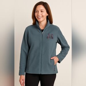 Danbury Mint Scottie Dog Fleece Jacket XL – Embroidered Dogs • Paw Zipper Pulls